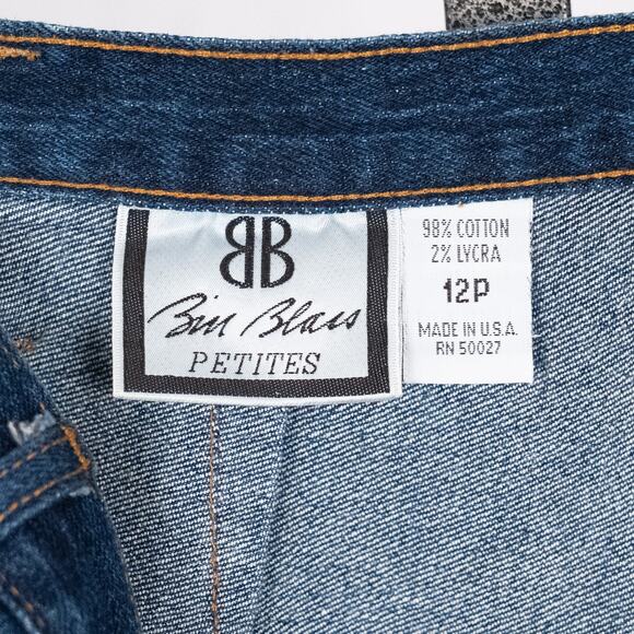 Vintage 80s 90s Bill Blass Hi-Rise Denim Stirrup Pants SZ 12 PETITE Made in USA - Picture 7 of 7